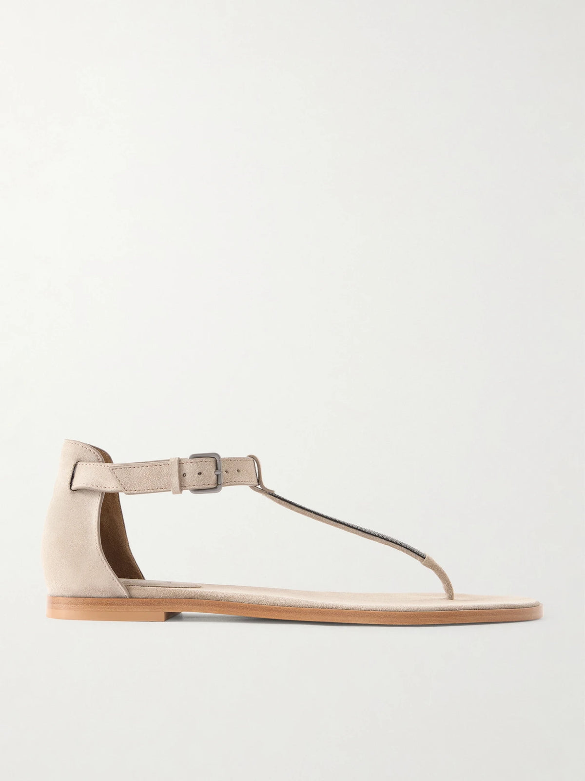 Bead-embellished Suede Sandals