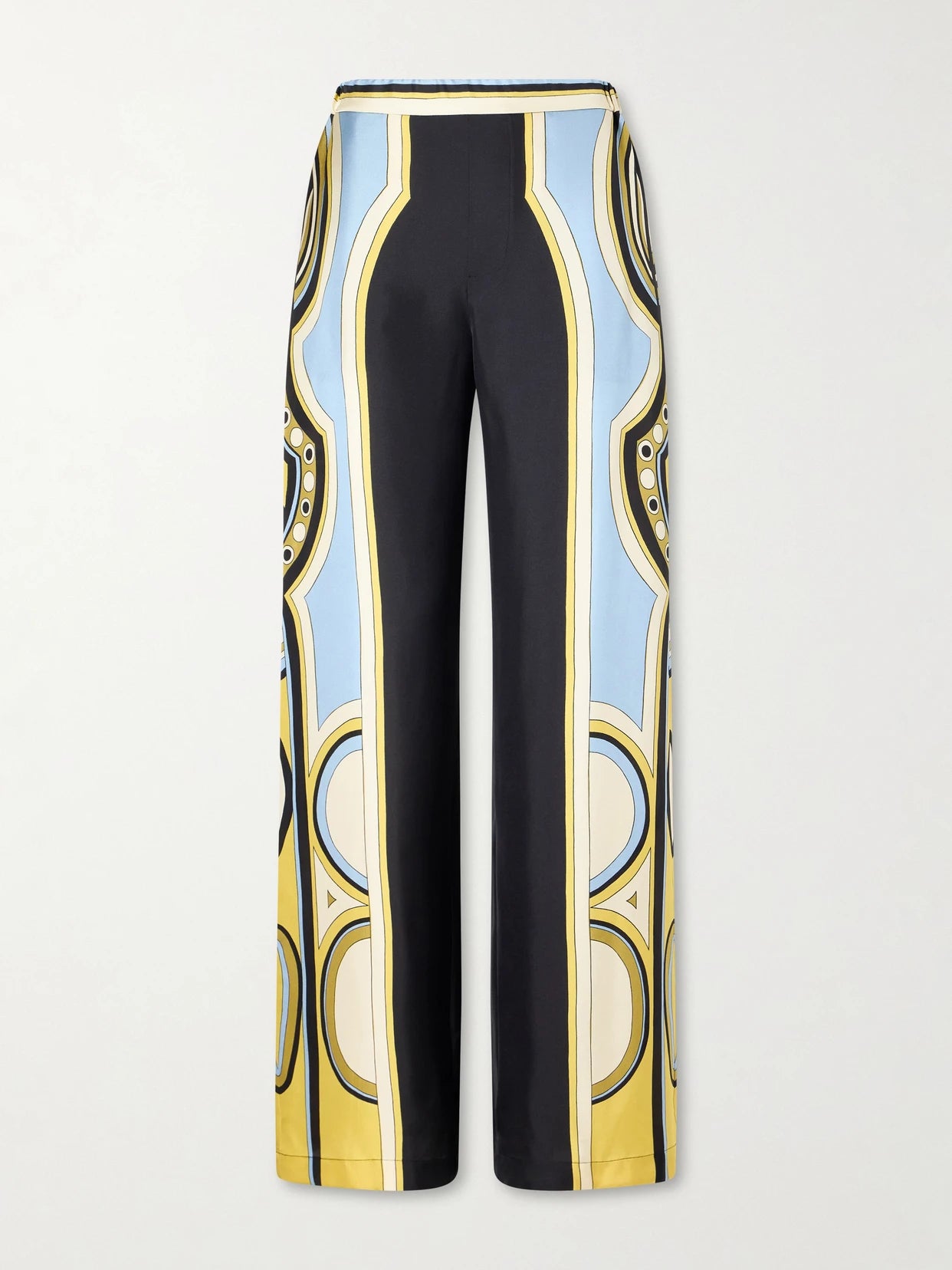 Club Printed Silk-twill Wide-leg Pants