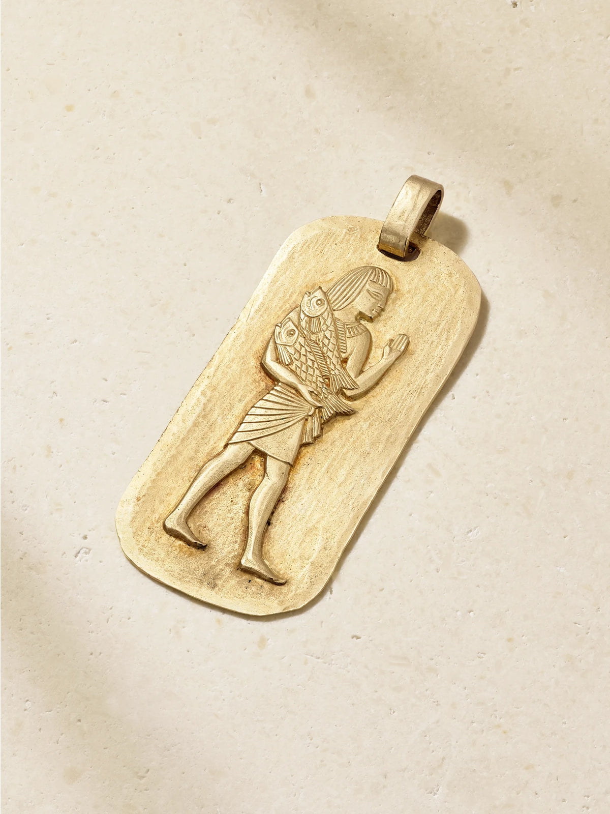 Stephanie Windsor + Georges Lenfant Vintage 1970s Embossed 18-karat Gold Pendant