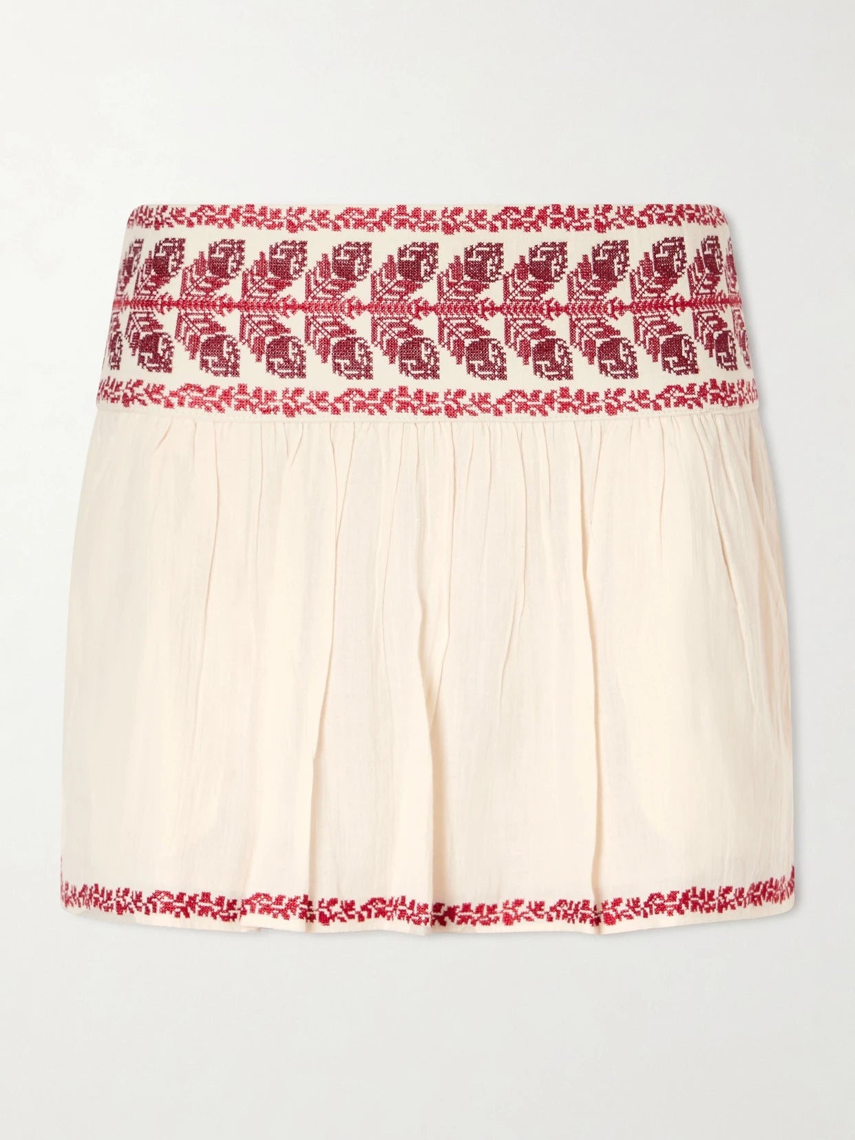 Picadilia Embroidered Organic Cotton Mini Skirt