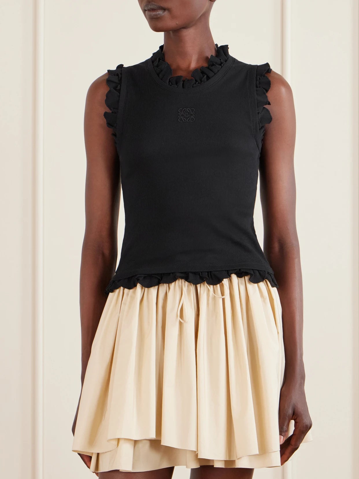 + Paula's Ibiza Ruffled Cotton-blend Tank Top