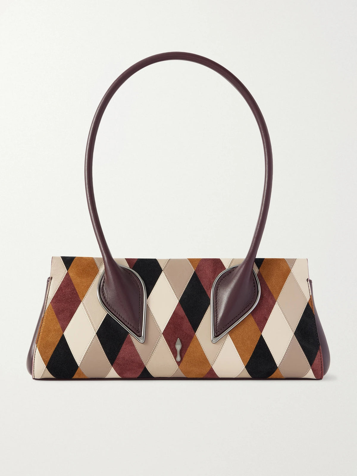 Venus Baguette Patchwork Leather And Suede Shoulder Bag
