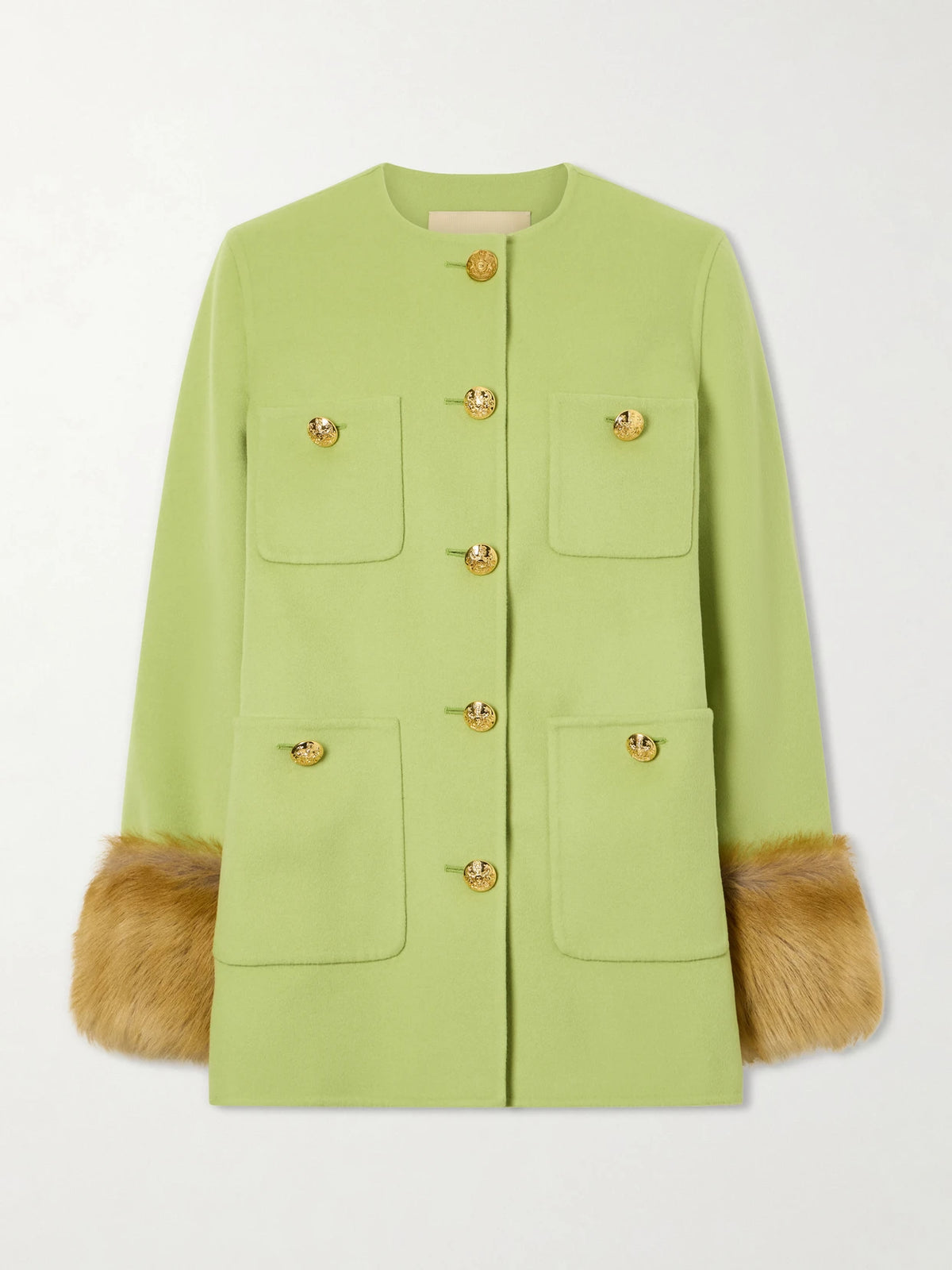 Shearling-trimmed Wool And Cashmere-blend Coat