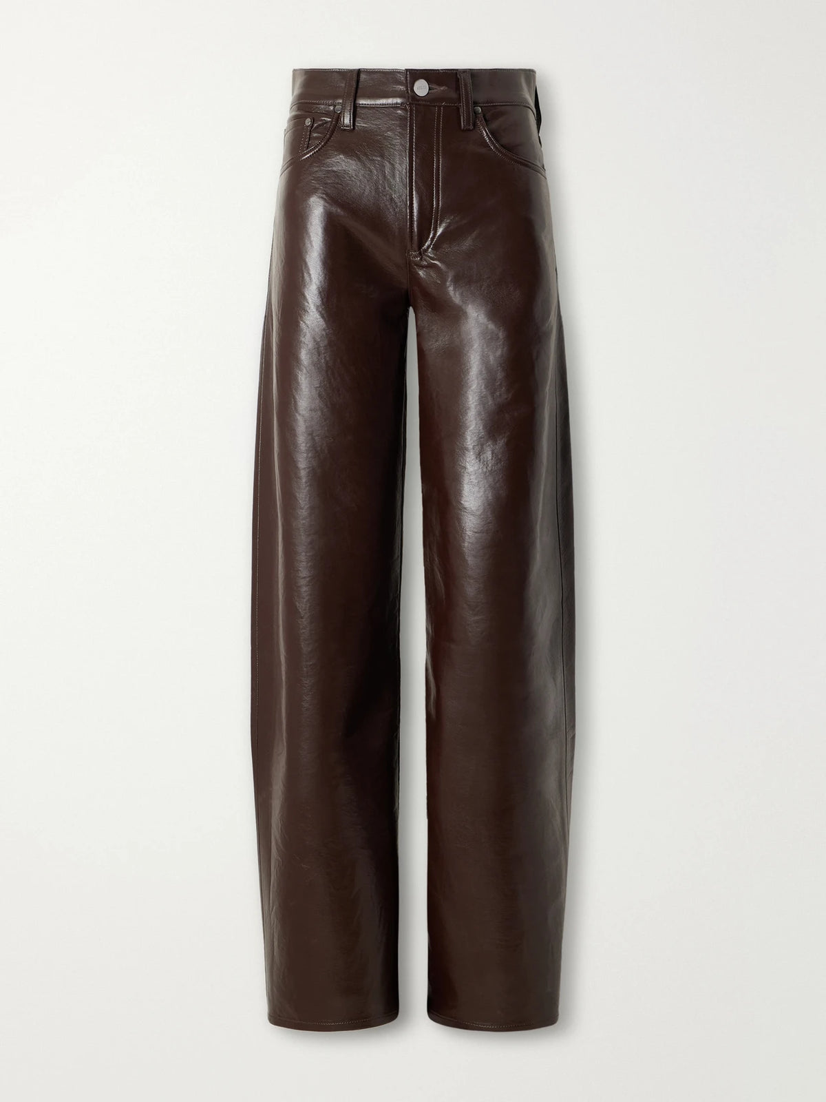AGOLDE Arc Recycled Leather-blend Mid-rise Wide-leg Pants