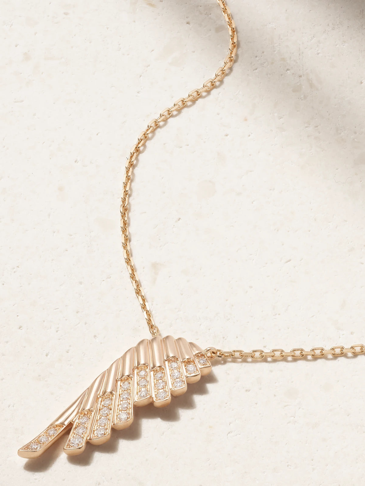 Wings Rising Mini Icon 18-karat Rose Gold Diamond Necklace