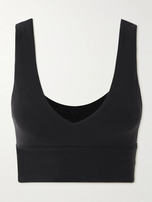 Image of Activewear. Product name - Yoga Align V-neck Nulu Sports Bra in Black colour by brand - lululemon