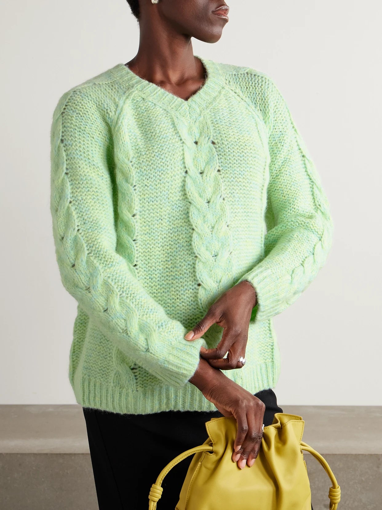 Eiderdown Cable-knit Alpaca, Mohair And Silk-blend Sweater