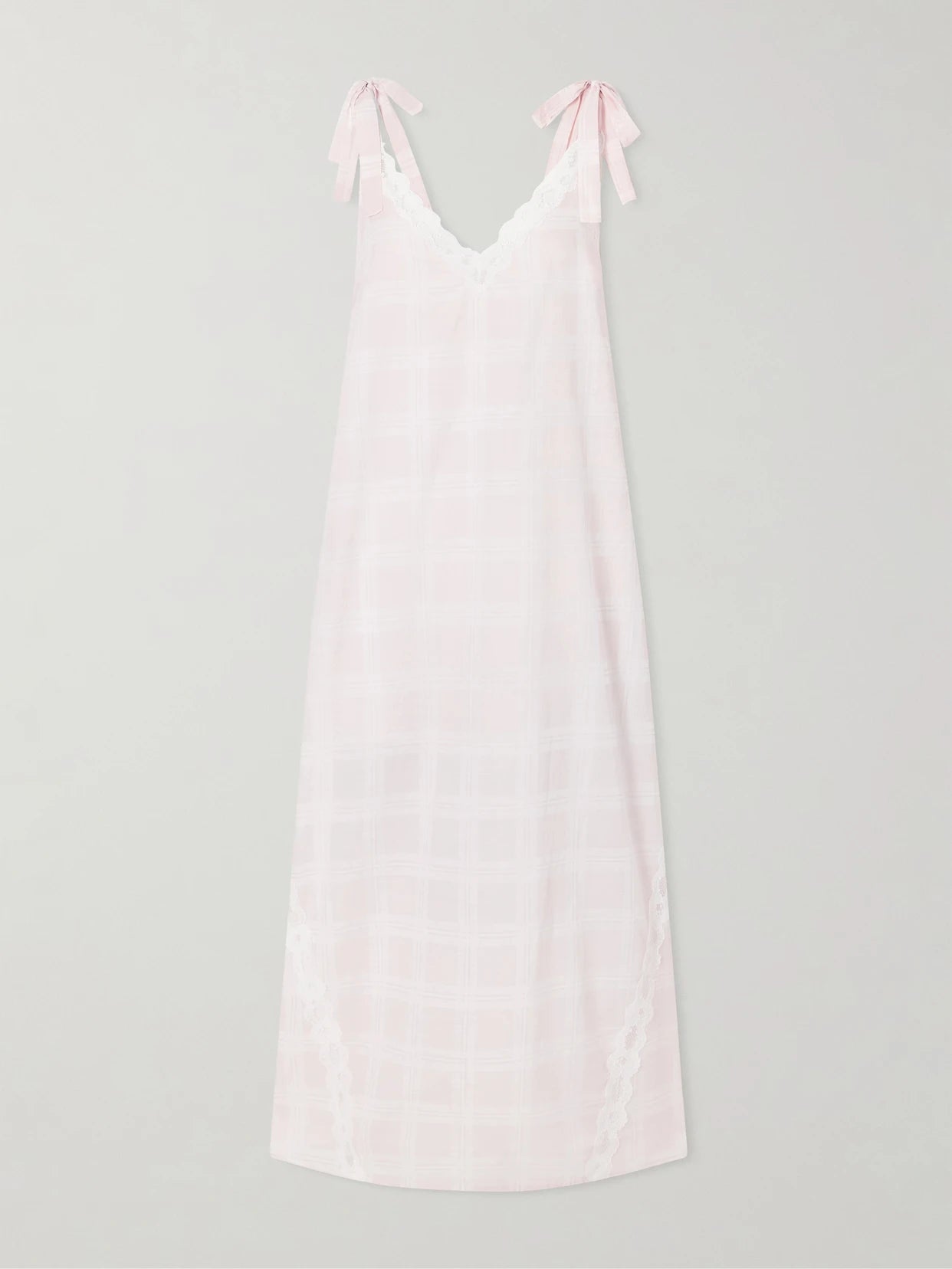 Image of Dresses. Product name - Marylin Gingham Lace-trimmed Cotton Maxi Dress in Multi colour by brand - Posse