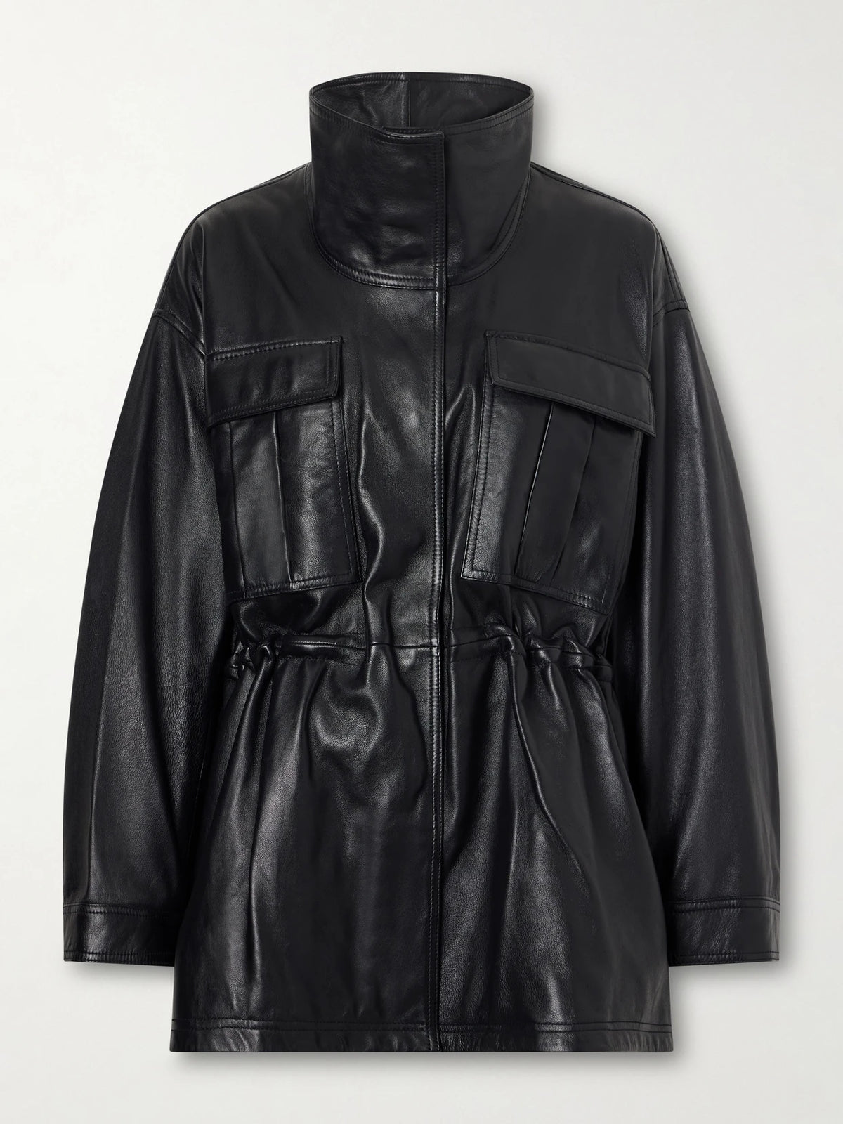 RÓHE Sculptural Gathered Leather Jacket