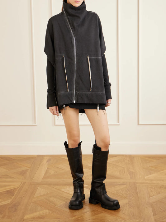 Image of Boots. Product name - Leather Knee Boots in Black colour by brand - Rick Owens