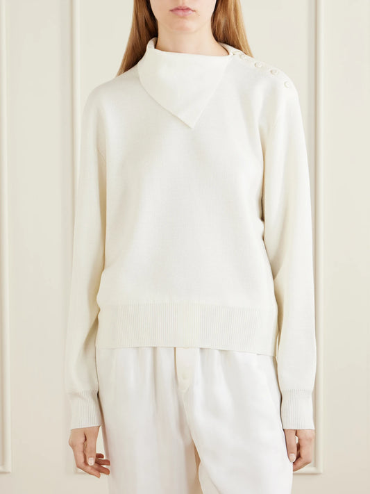 RÓHE Asymmetric Merino Wool-blend Sweater