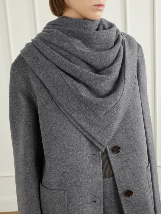 Image of Scarves & Shawls. Product name - Frieda Cashmere Scarf in Dark gray colour by brand - LISA YANG