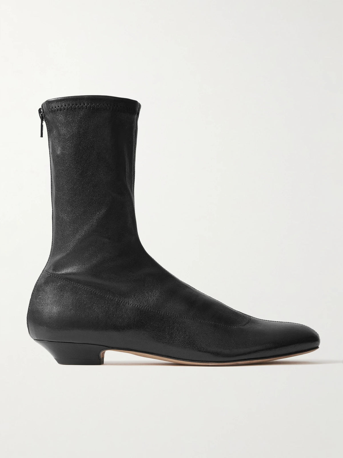 KHAITE Leather Ankle Boots
