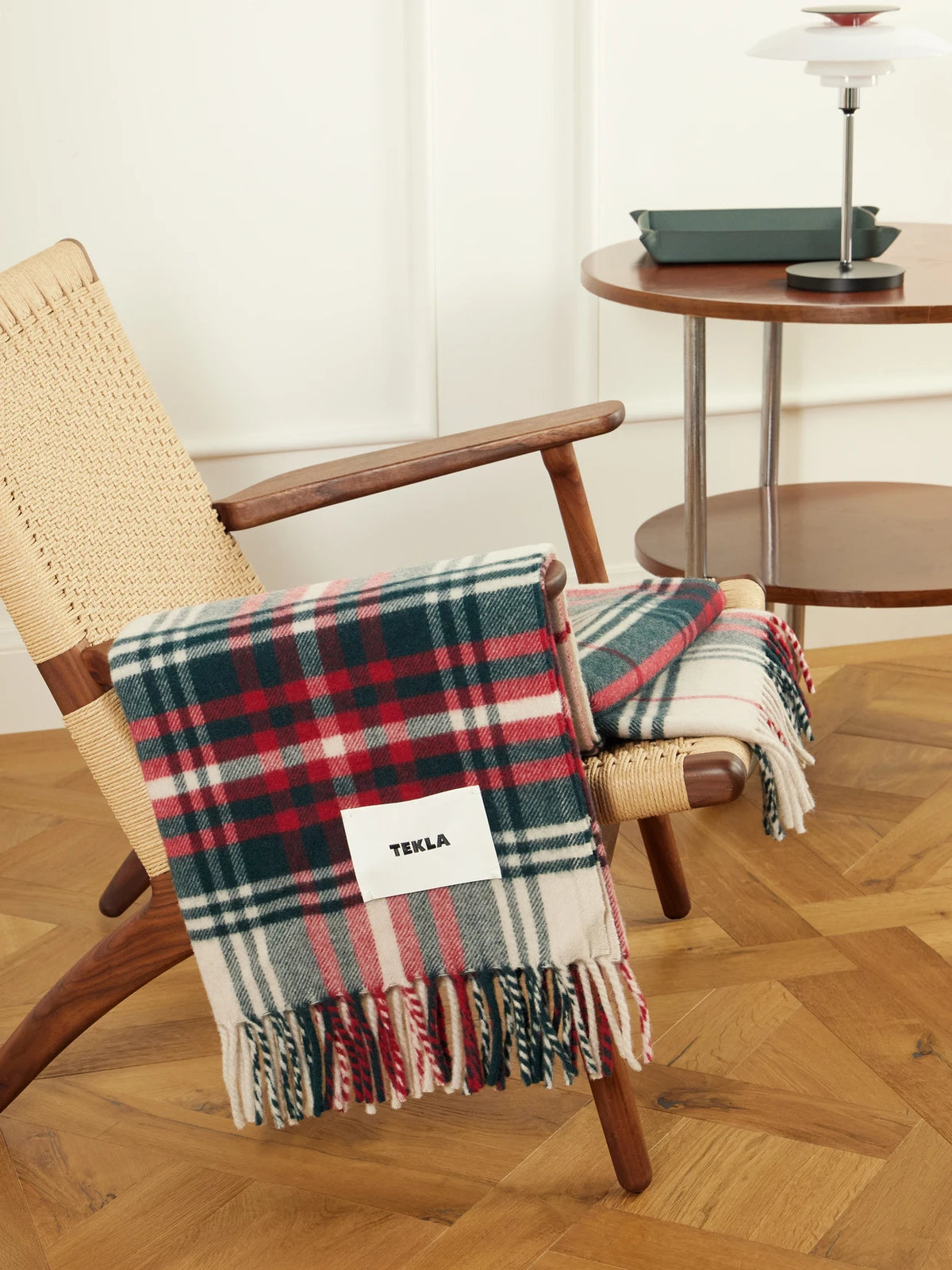 Image of Decor. Product name - Muir Checked Wool Throw in Multi colour by brand - TEKLA