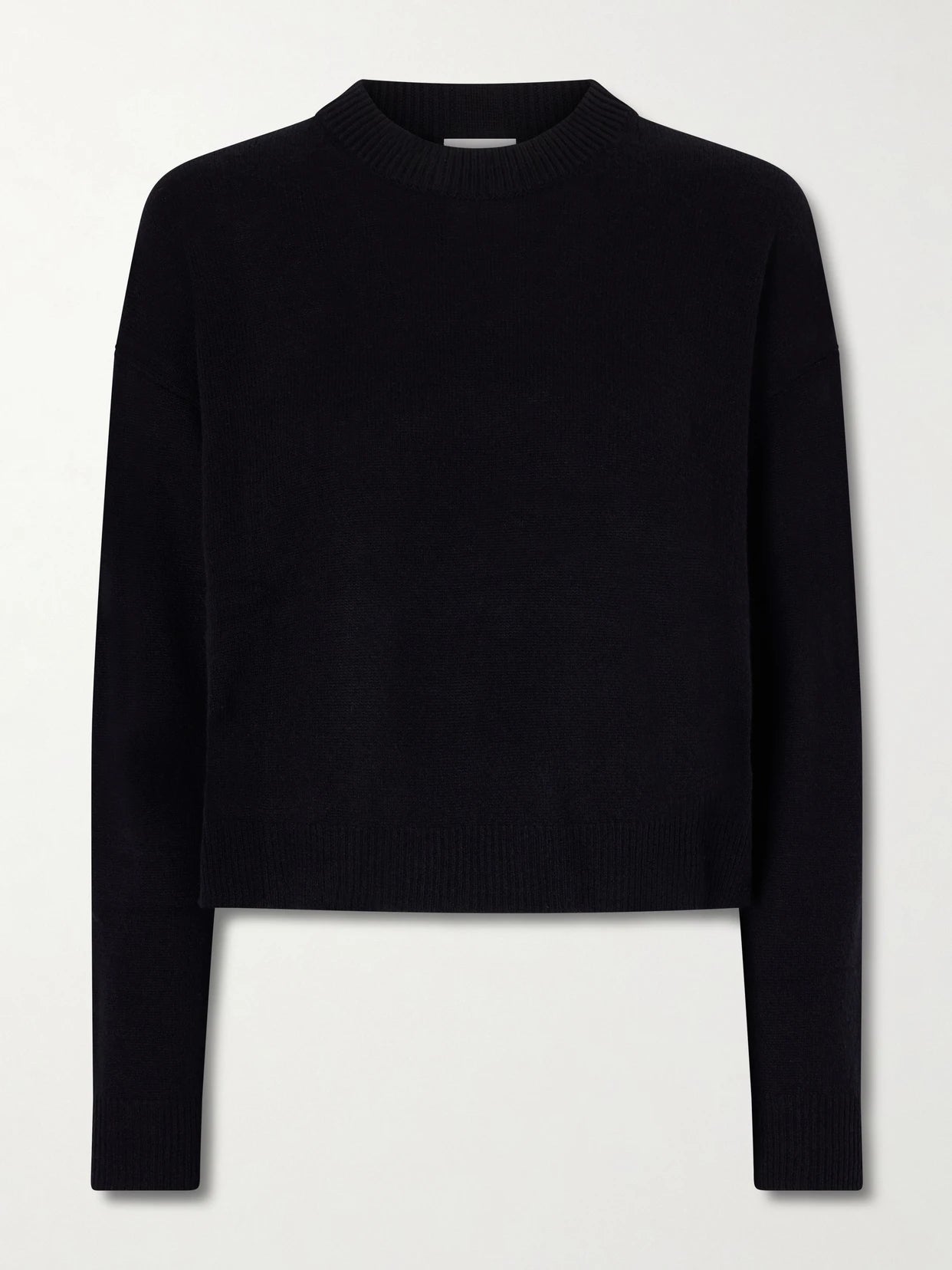 Image of a model wearing Outerwear. Product name - + Net Sustain Wool And Cashmere-blend Sweater in Black colour by brand - Allude
