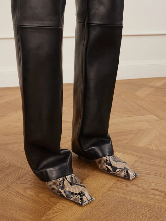 KHAITE Marlene Snake-effect Leather Pumps