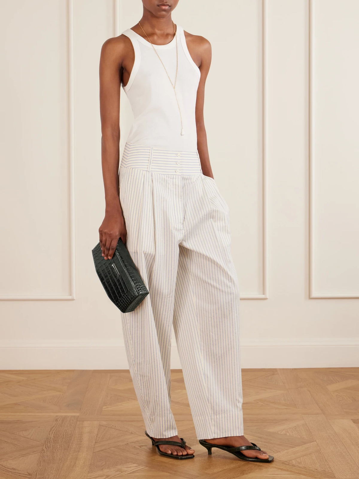 Clip Croc-effect Leather Shoulder Bag