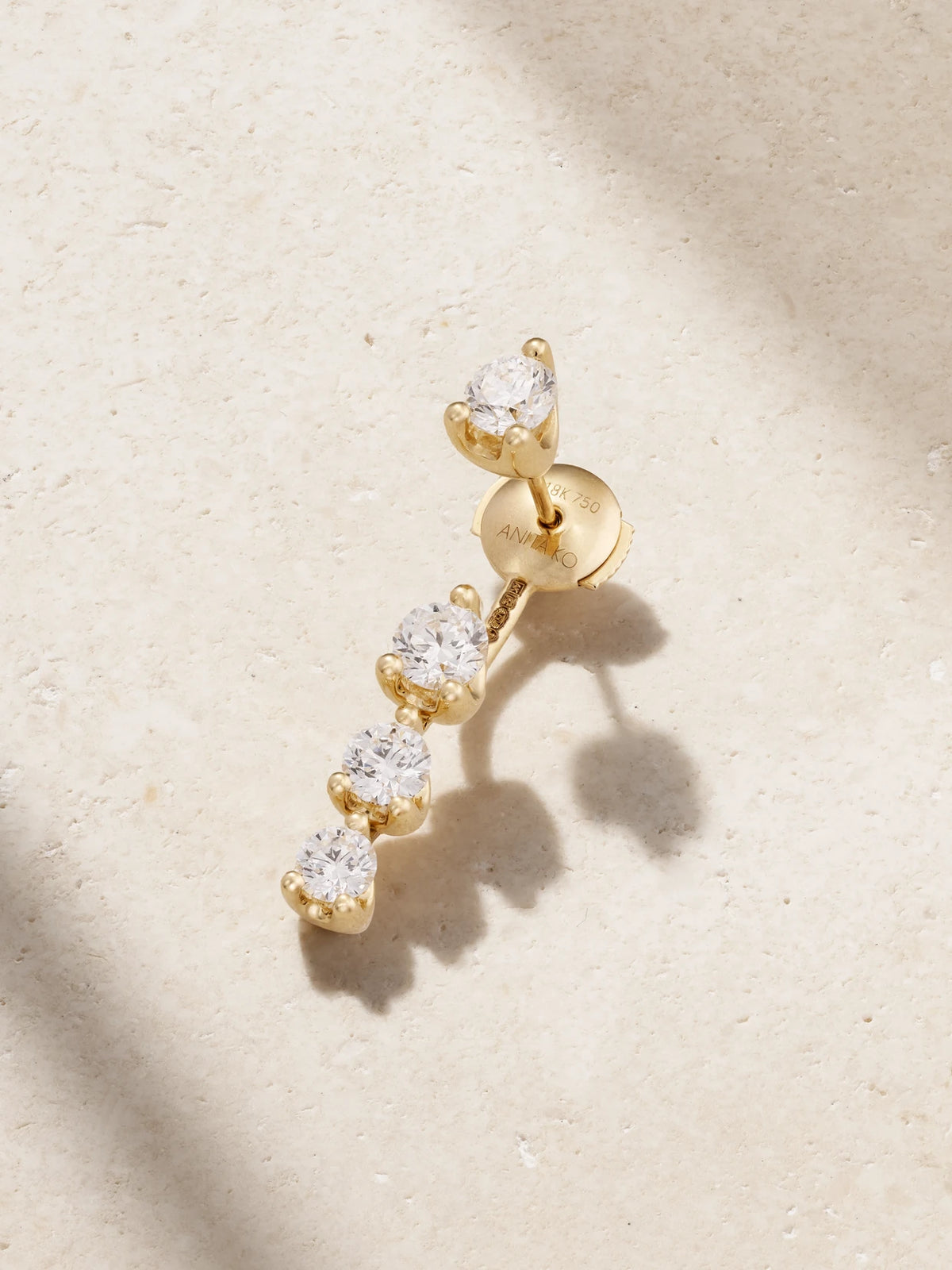 Large Orbit 18-karat Gold Diamond Single Earring