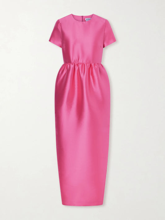 Image of Dresses. Product name - Lexi Silk-blend Gown in Fuchsia colour by brand - BERNADETTE
