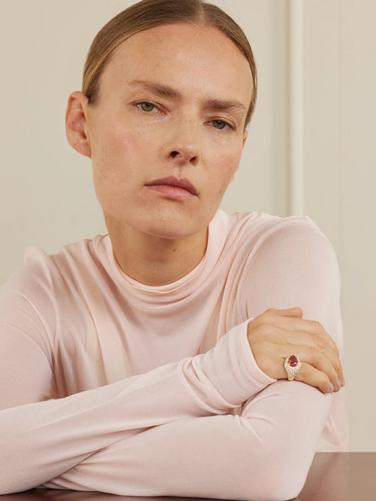 Image of Rings. Product name - 14-karat Gold, Diamond And Tourmaline Ring in Pink colour by brand - Jacquie Aiche