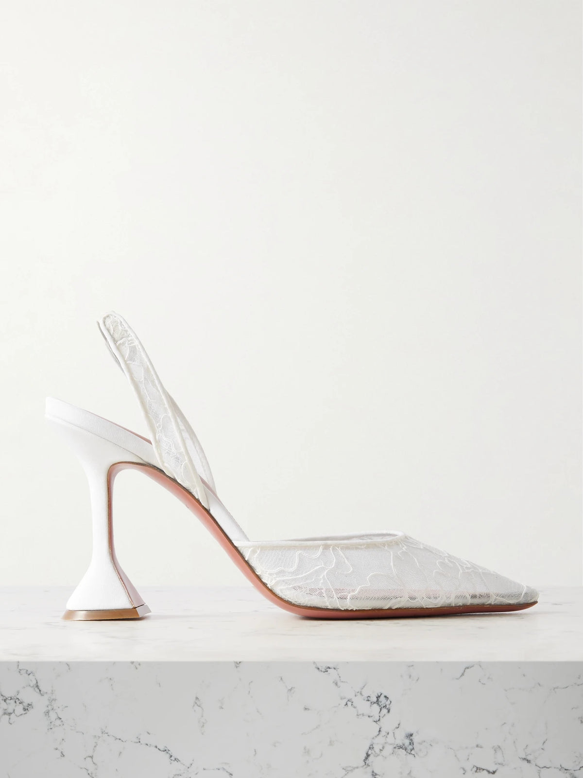 Holli Lace And Leather Slingback Pumps