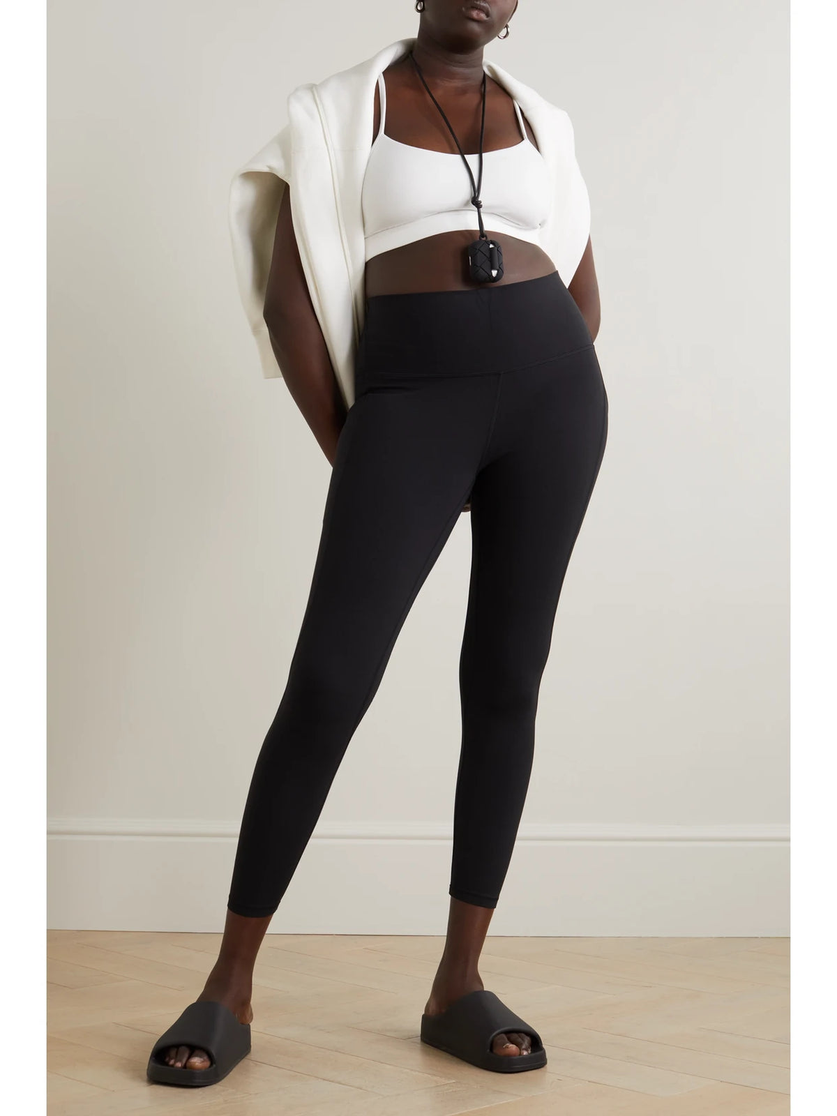 Image of Activewear. Product name - Flow Y Nulu Sports Bra in White colour by brand - lululemon