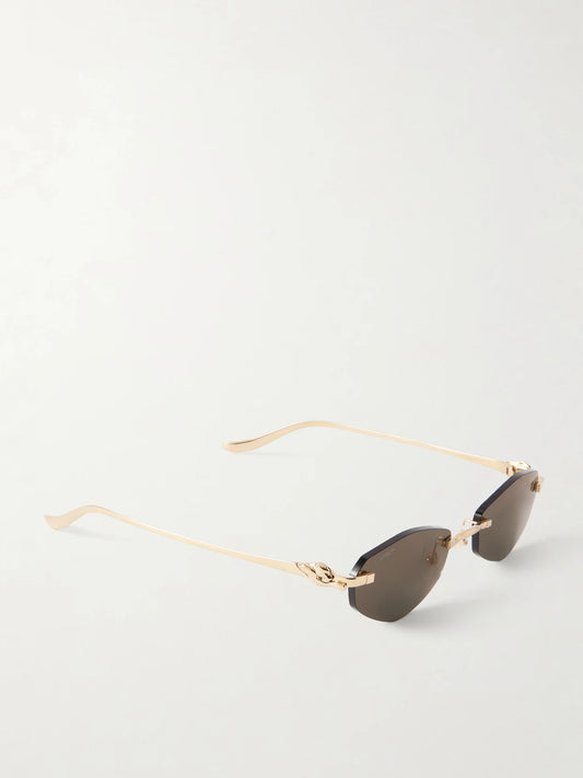 Eyewear Panthère De Cartier Round-frame Gold-tone Sunglasses