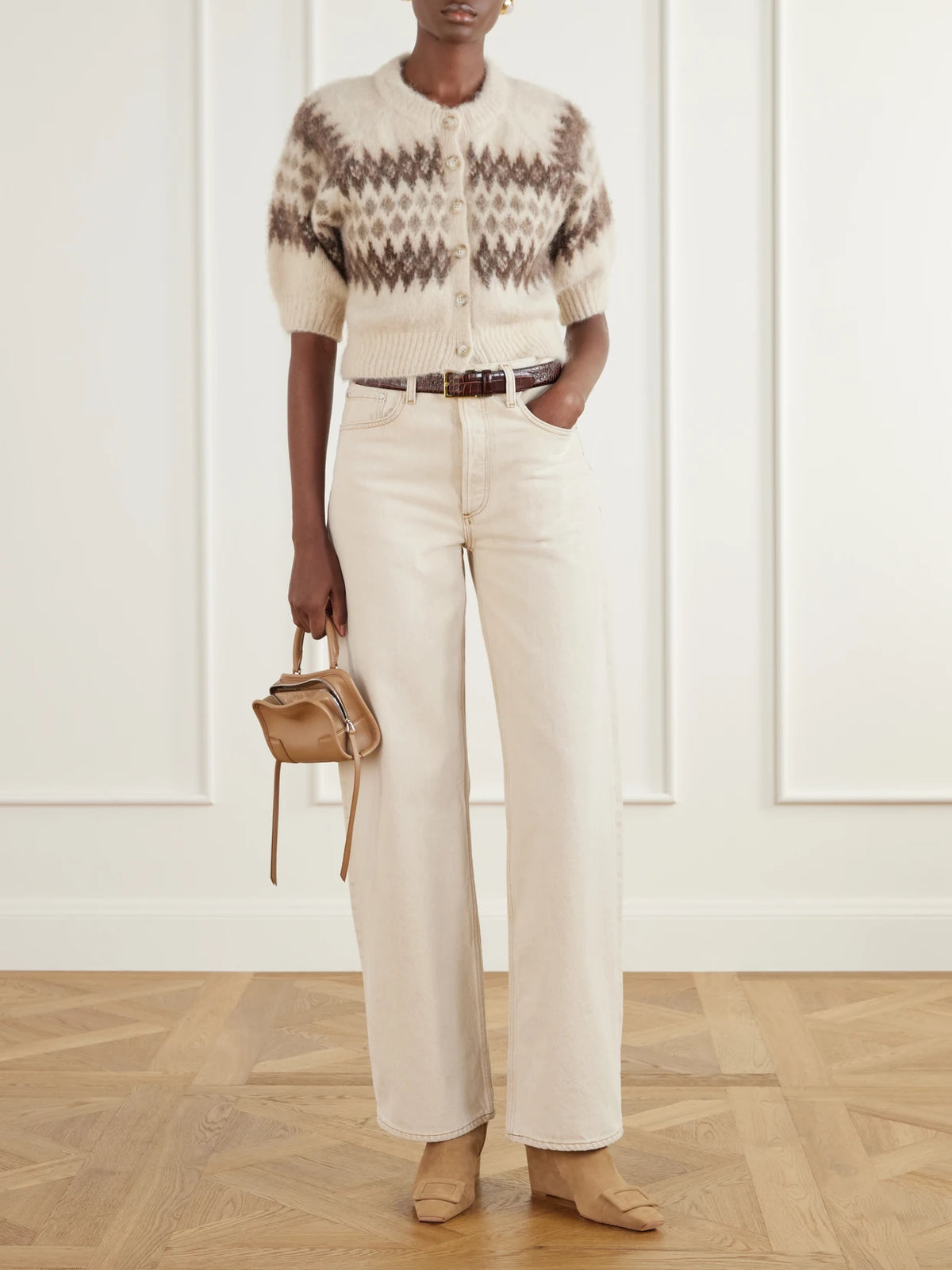 Image of Boots. Product name - Belle Vivier 60 Suede Ankle Boots in Camel colour by brand - Roger Vivier