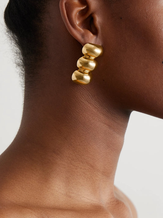Image of Earrings. Product name - Gold-tone Earrings in Multi colour by brand - Alaïa
