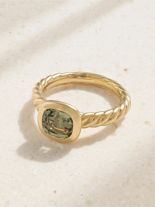 Dy Mercer 18-karat Gold Prasiolite Ring
