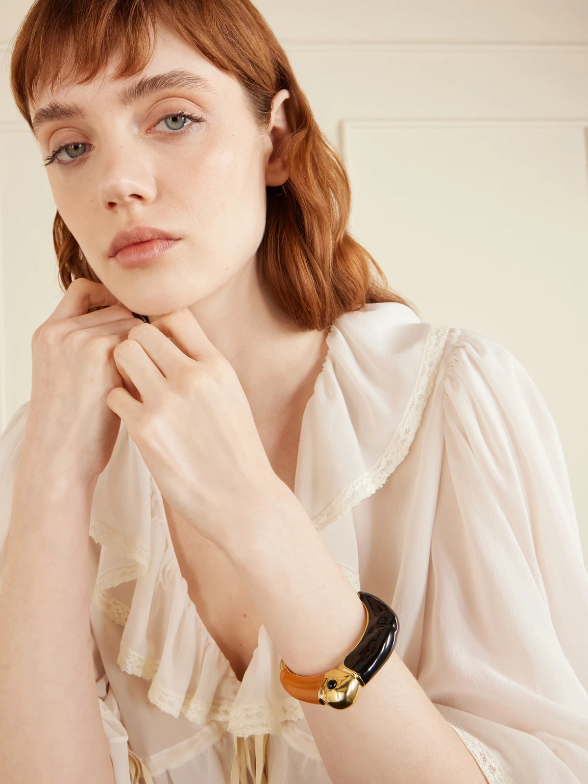 Image of Bracelets. Product name - Gold-tone, Enamel And Resin Cuff in Multi colour by brand - Chloé