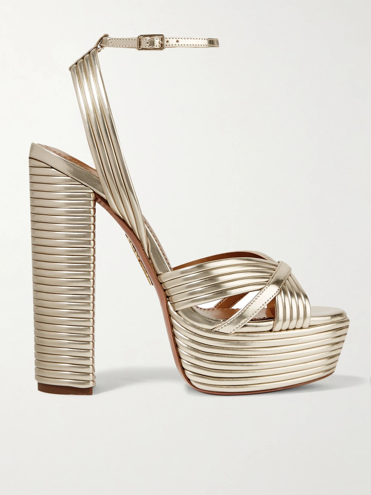 Sundance 140 Metallic Leather Platform Sandals