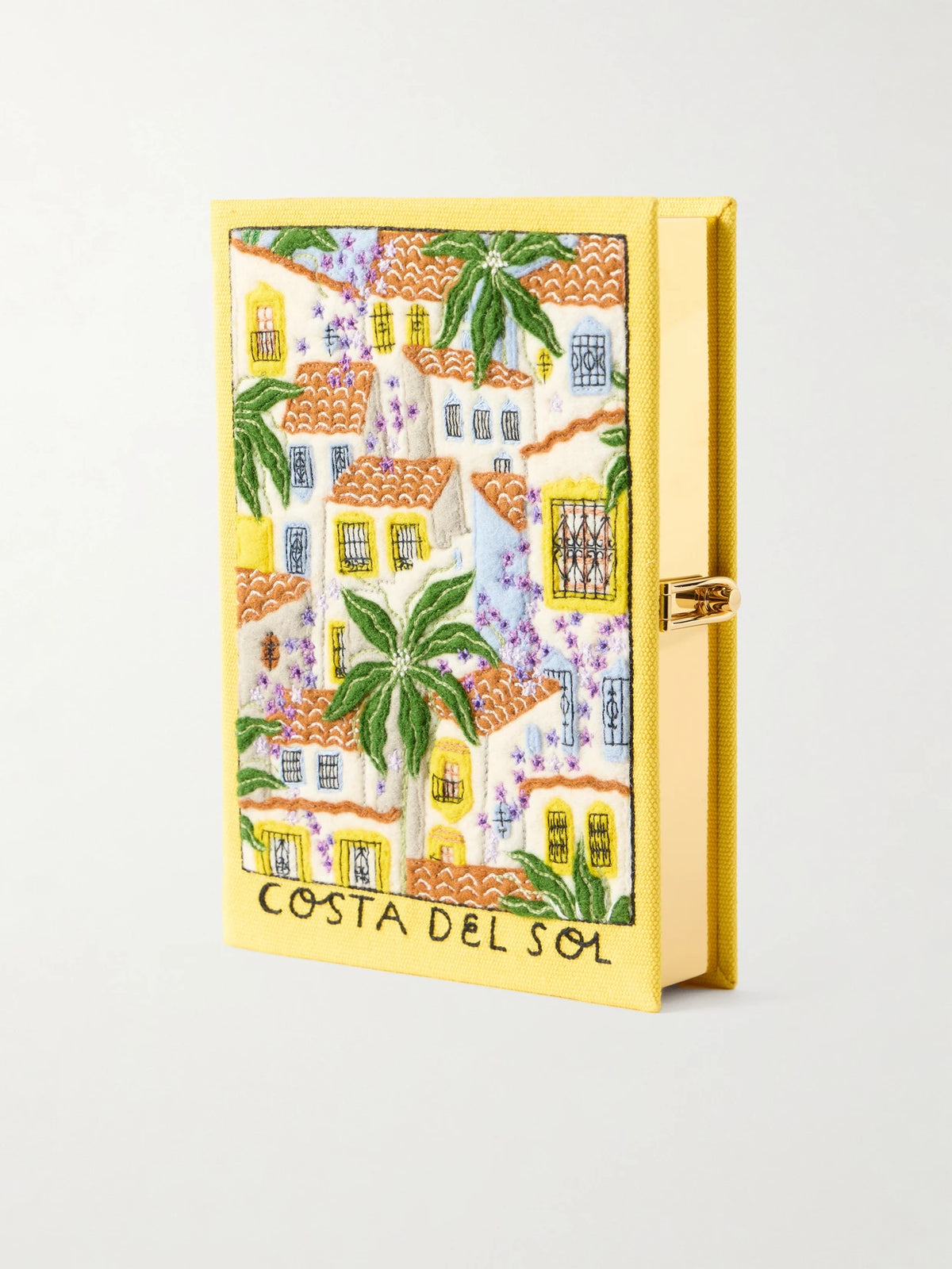Costa Del Sol Appliquéd Embroidered Canvas Clutch