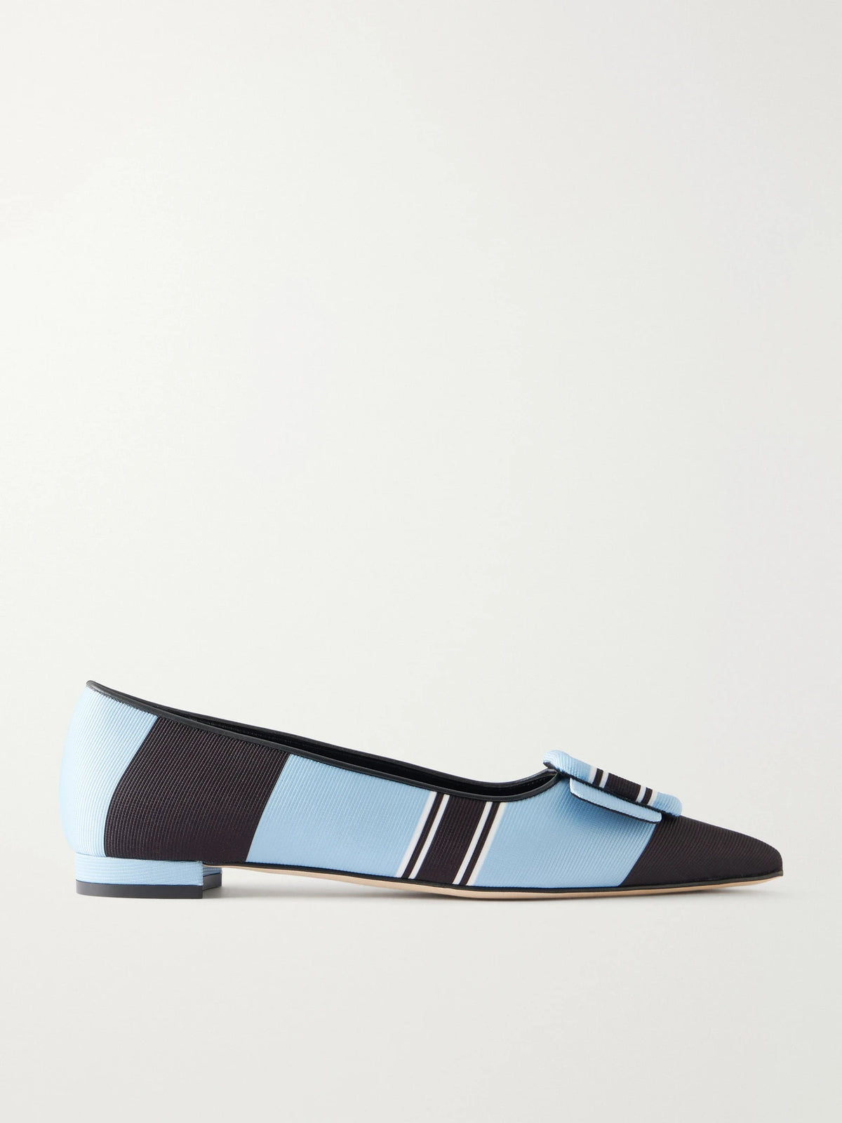+ Emilia Wickstead Maysale Striped Grosgrain Point-toe Flats