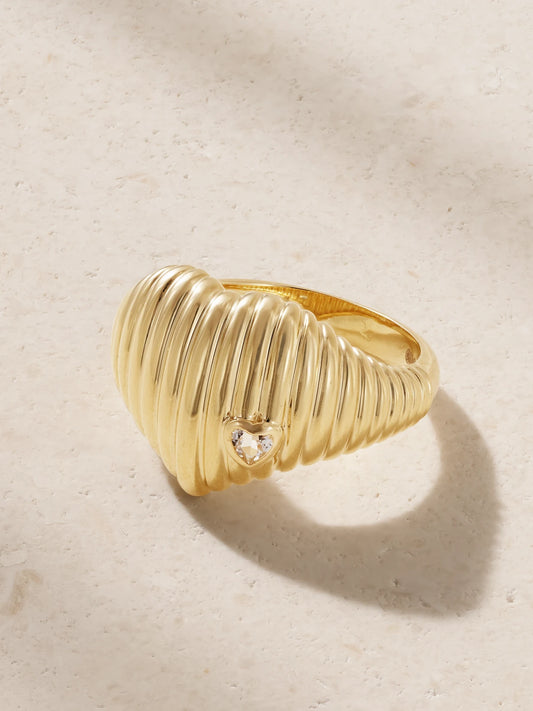 Chevaliere Berlingot 9-karat Gold Topaz Signet Ring
