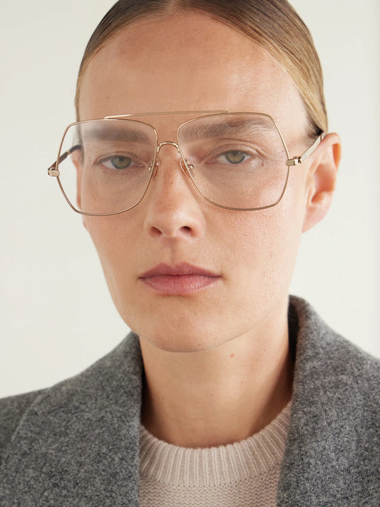 Image of Sunglasses. Product name - Aly Aviator-style Gold-tone Metal Glasses in Multi colour by brand - Chloé