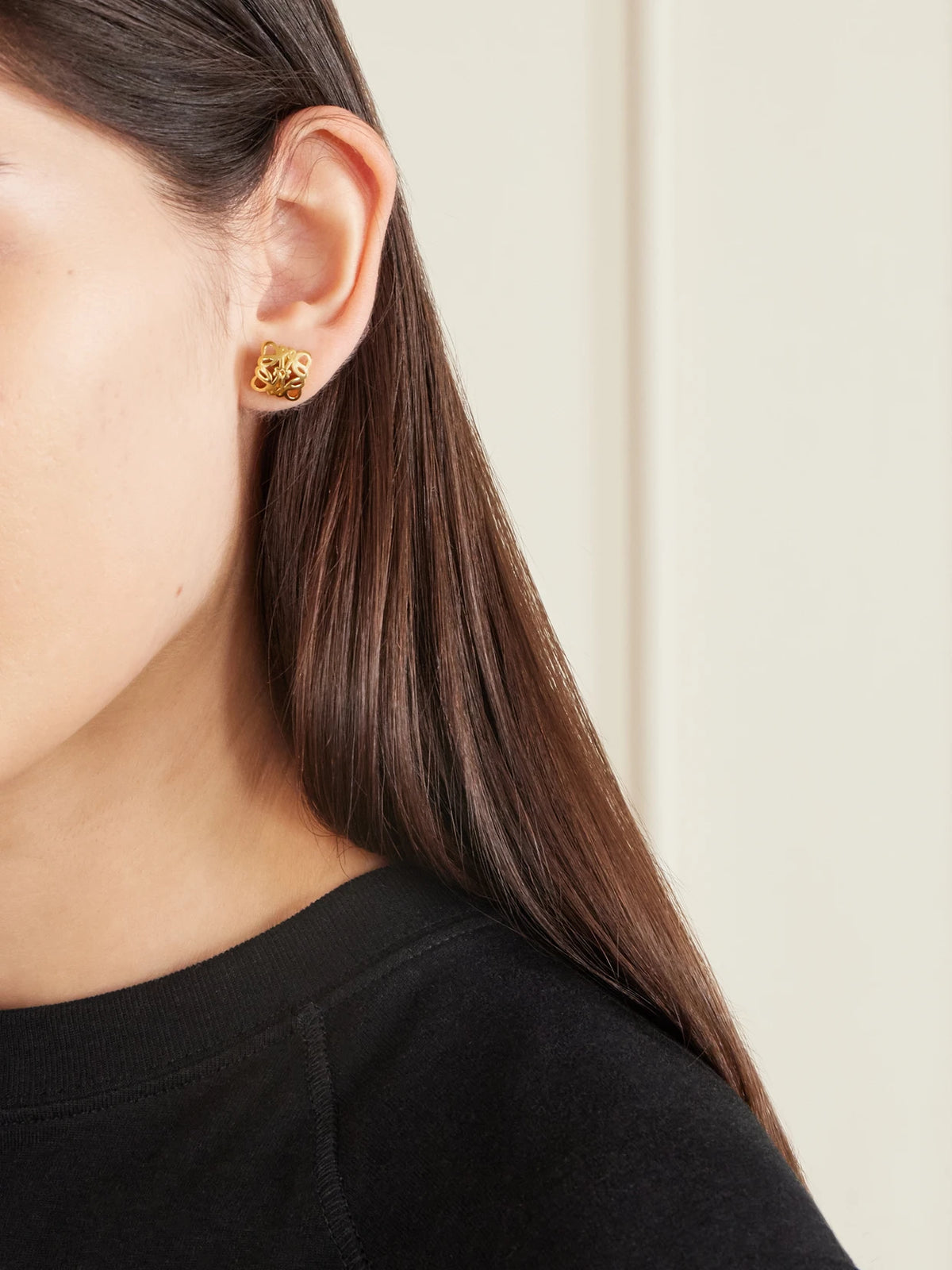 Image of Earrings. Product name - Bombe Anagram Gold-tone Earrings in Multi colour by brand - LOEWE