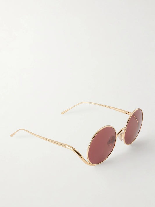 Loewe Round-frame Gold-tone Sunglasses