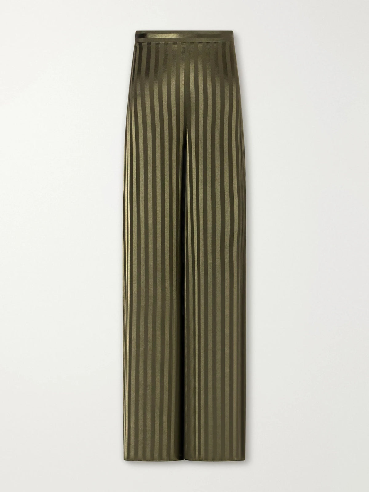Giuliva Heritage The Amanda Striped Silk-jacquard Wide-leg Pants