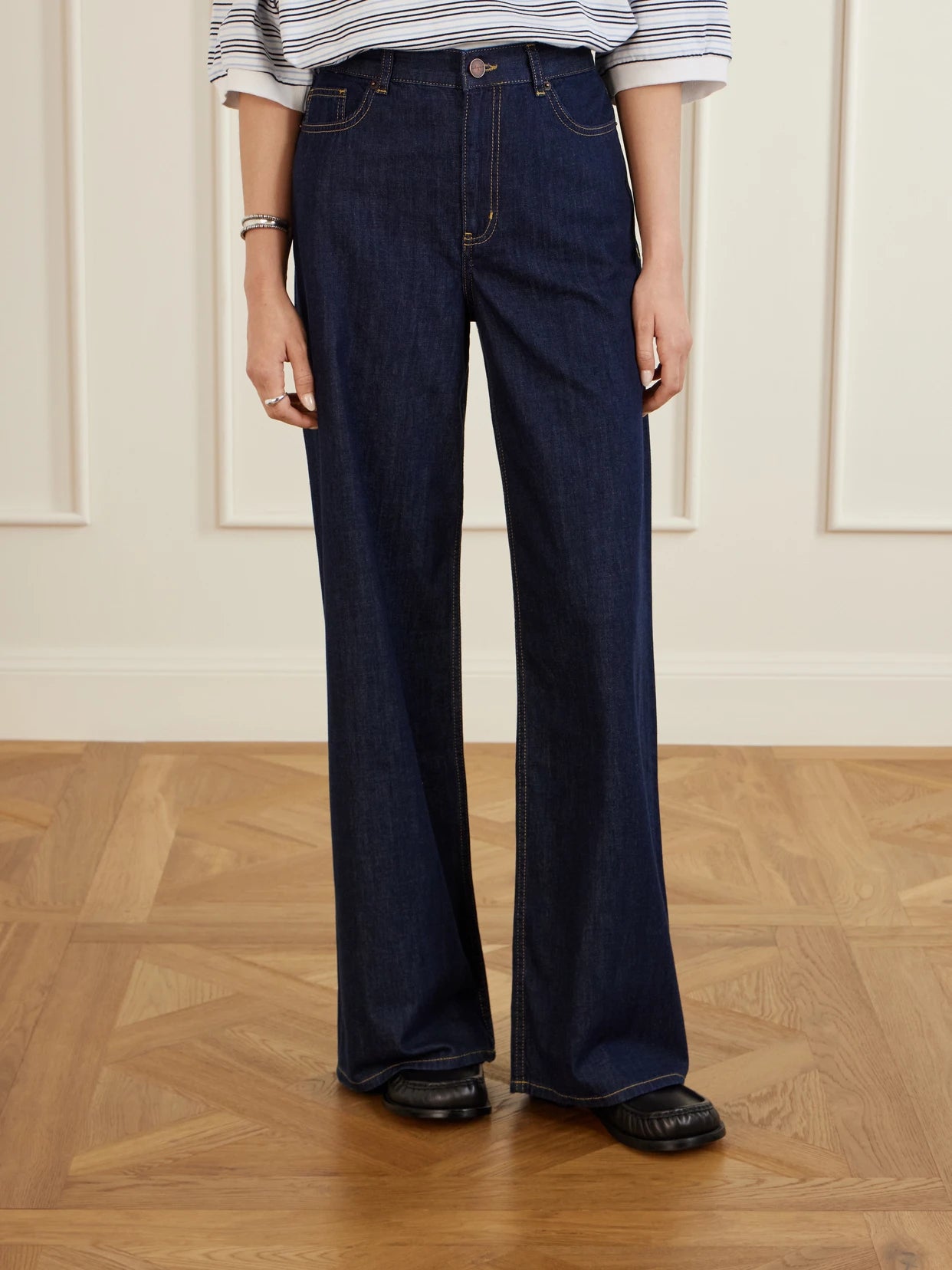 Isadora Cotton-chambray Wide-leg Jeans