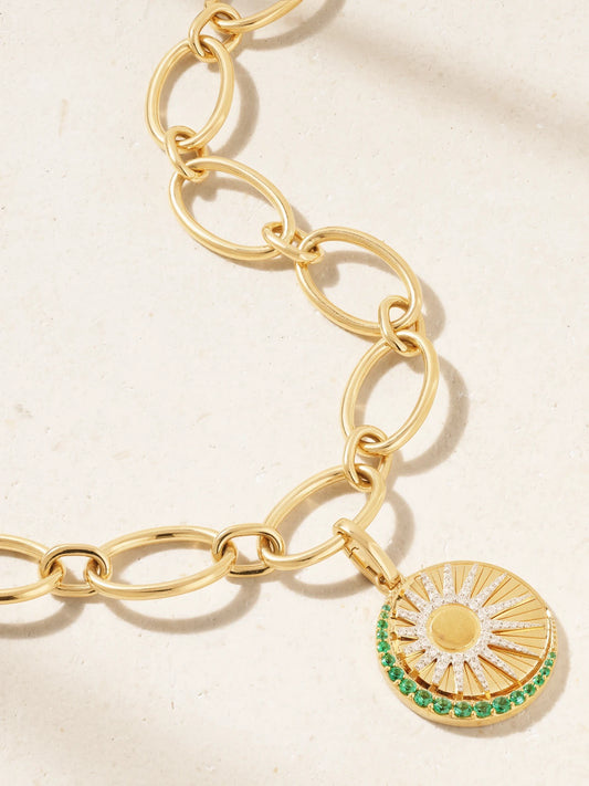 Balance 18-karat Gold, Emerald And Diamond Necklace