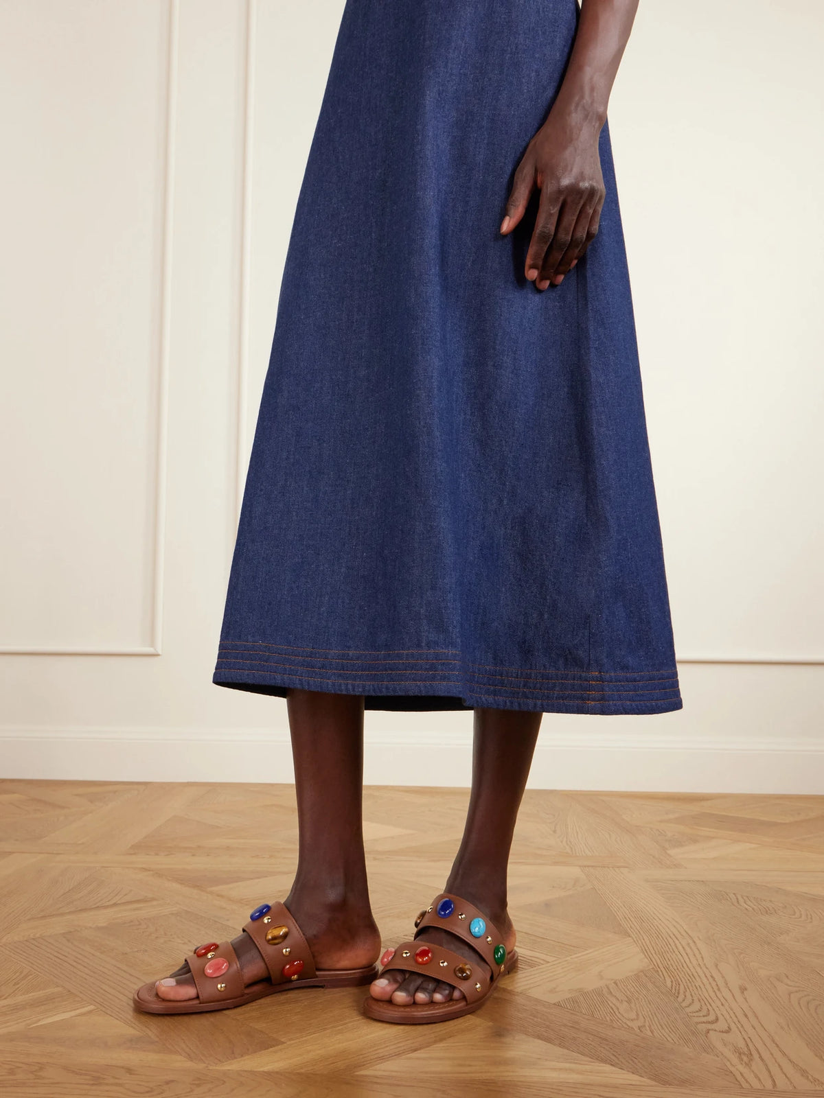 Pasha Embellished Leather Sandals