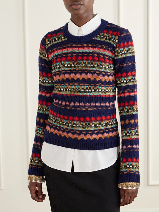 Dries Van Noten Intarsia Wool Sweater