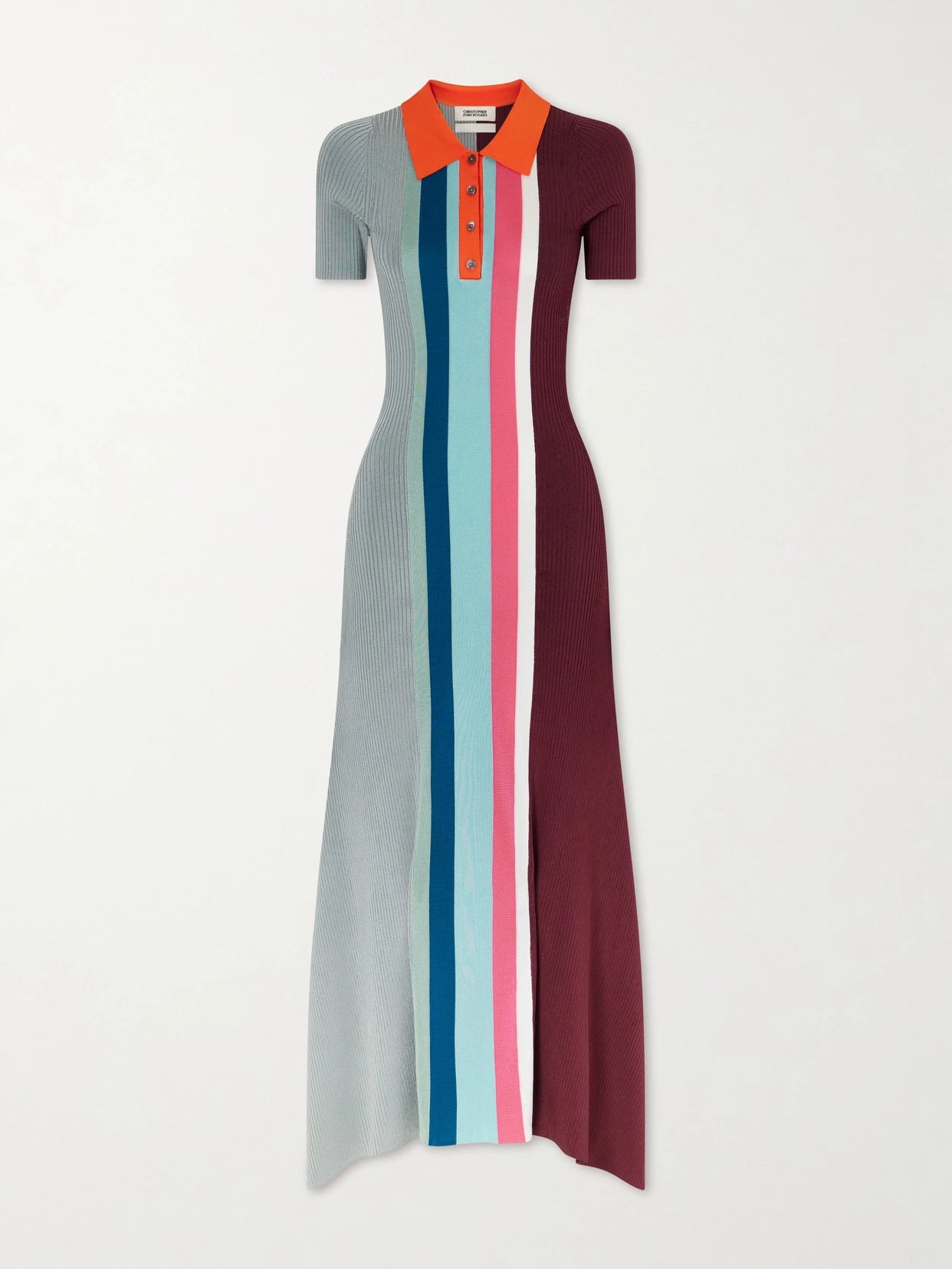 Striped Crochet-knit Jersey Maxi Dress