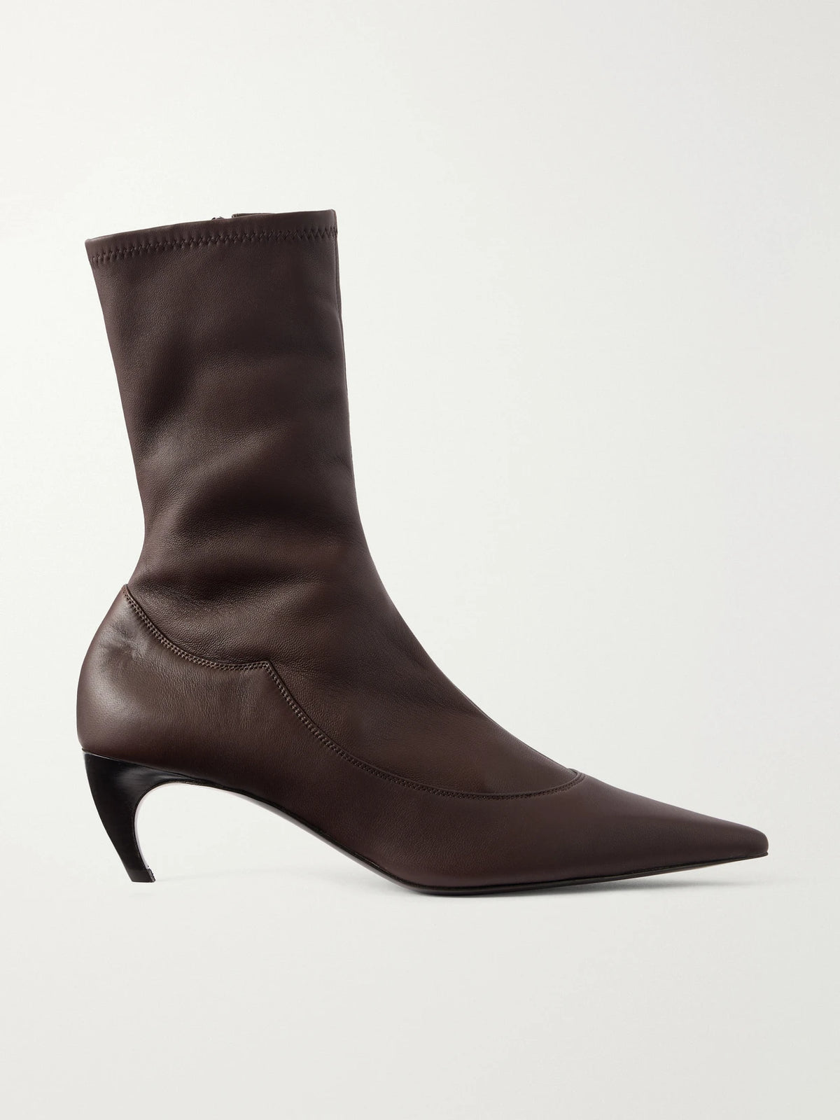 KHAITE Valerie 55 Leather Ankle Boots