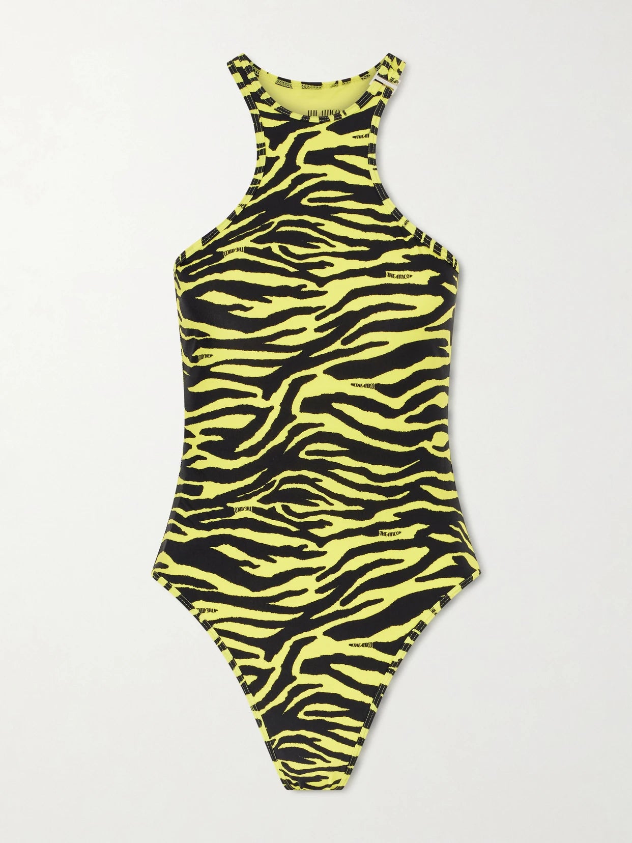 Image of Swimwear. Product name - Zebra-print Swimsuit in Yellow colour by brand - The Attico