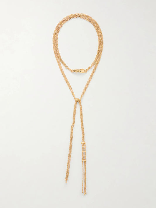 Logo-embellished Gold-tone Necklace
