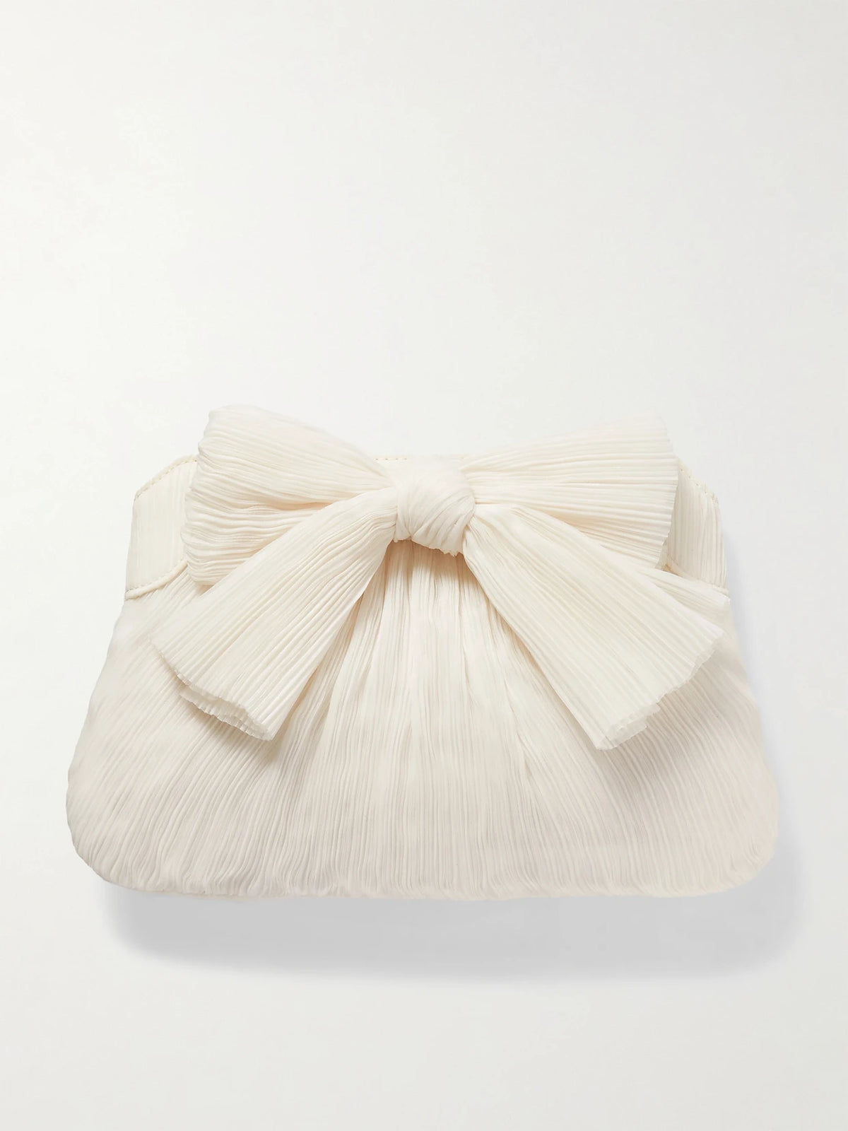 Rayne Bow-embellished Plissé-organza Clutch