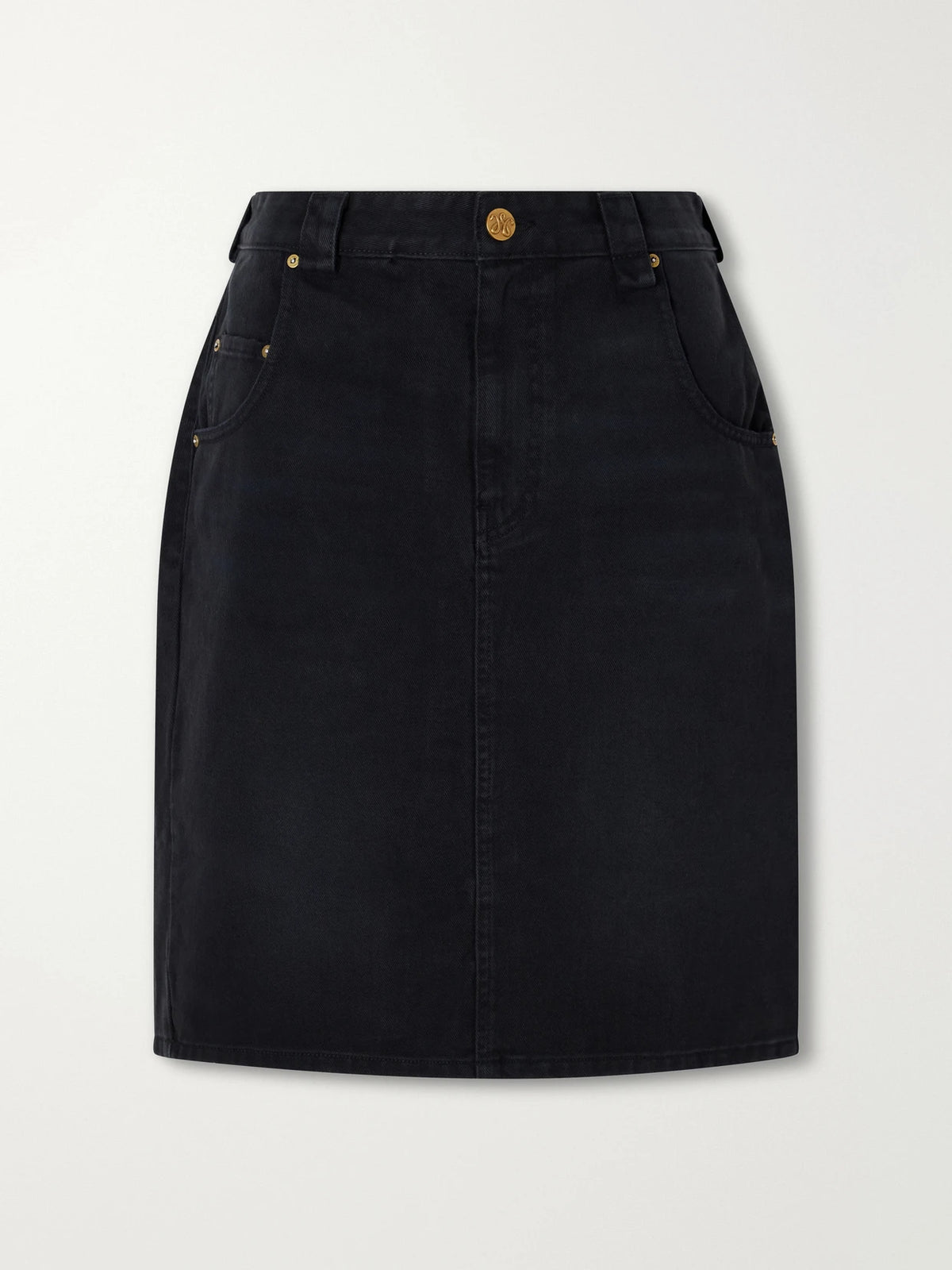 Willy Chavarria Bad Girl Faded Denim Knee-lenght Skirt