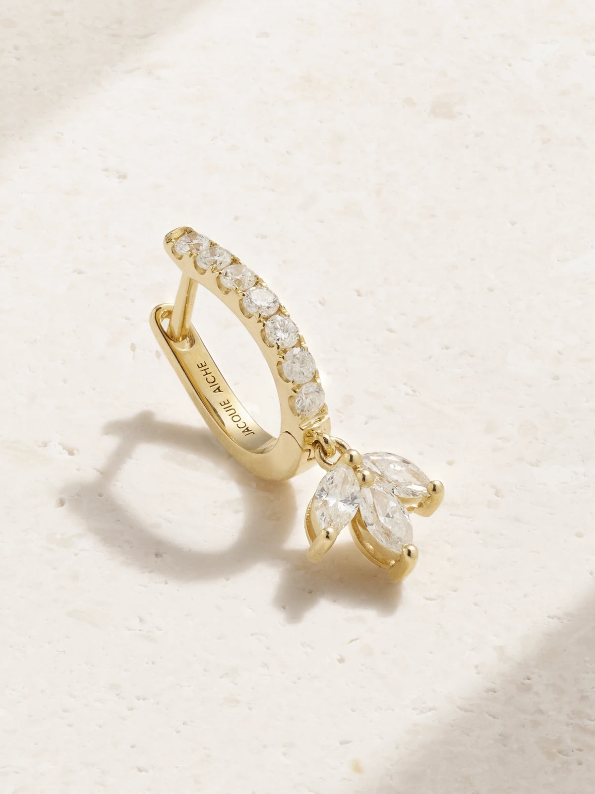 14-karat Gold Diamond Single Hoop Earring
